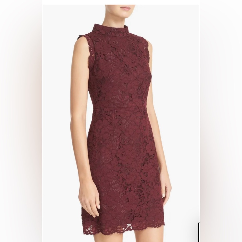 Ted Baker London 'Latoya' Stand Collar Lace A-Line Dress